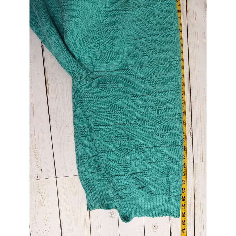 Vintage Woolrich Surf Green Textured Knit Sweater Large Made USA 80's/90s - Picture 3 of 8